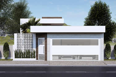 Modern house plan with 2 bedrooms