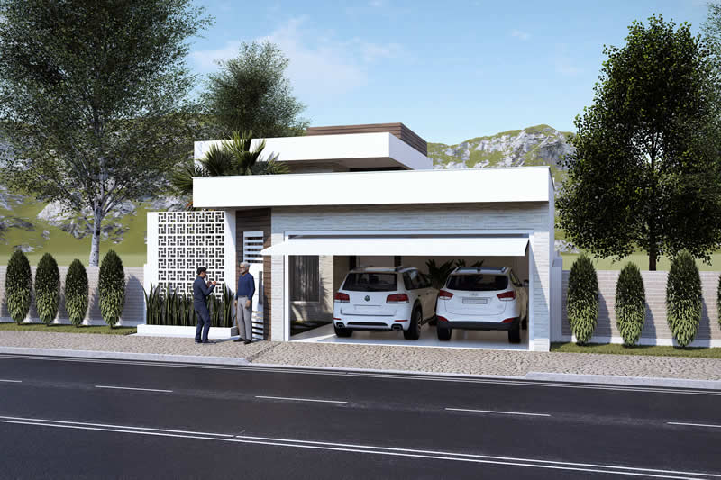 Modern house plan with 2 bedrooms