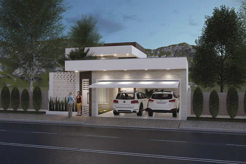Modern house plan with 2 bedrooms