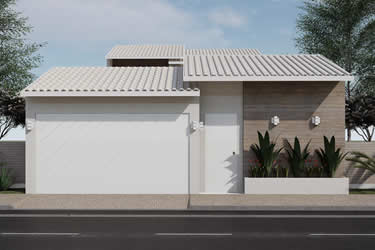 Floor plan with swimming pool in front