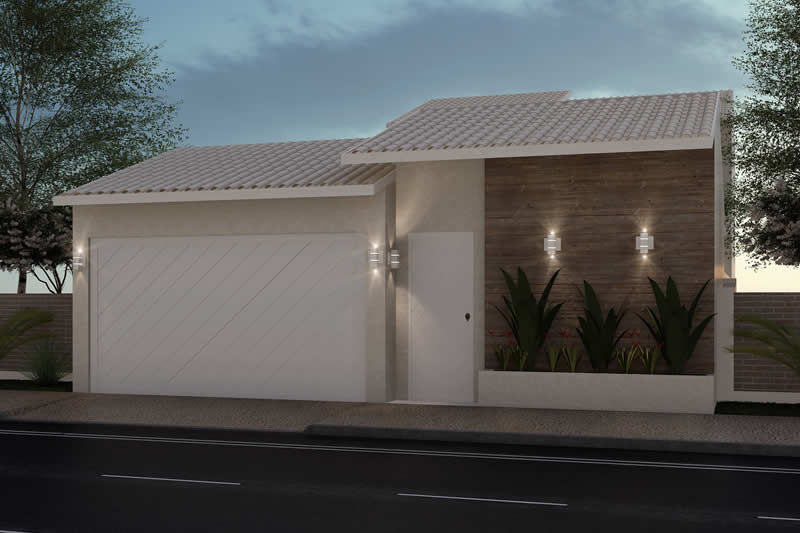 Floor plan with swimming pool in front