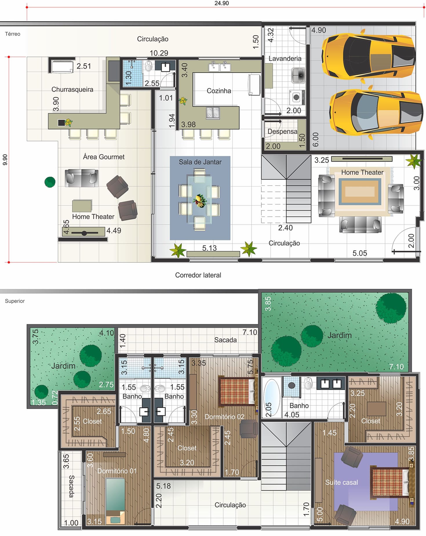 House plan in classic style13x30