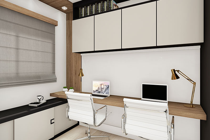 Floor plan with office above