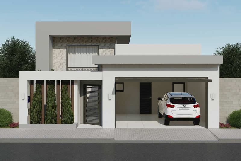 House plan with 2 bedrooms and gourmet area