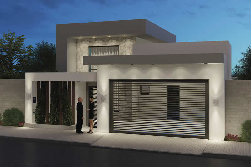 House plan with 2 bedrooms and gourmet area