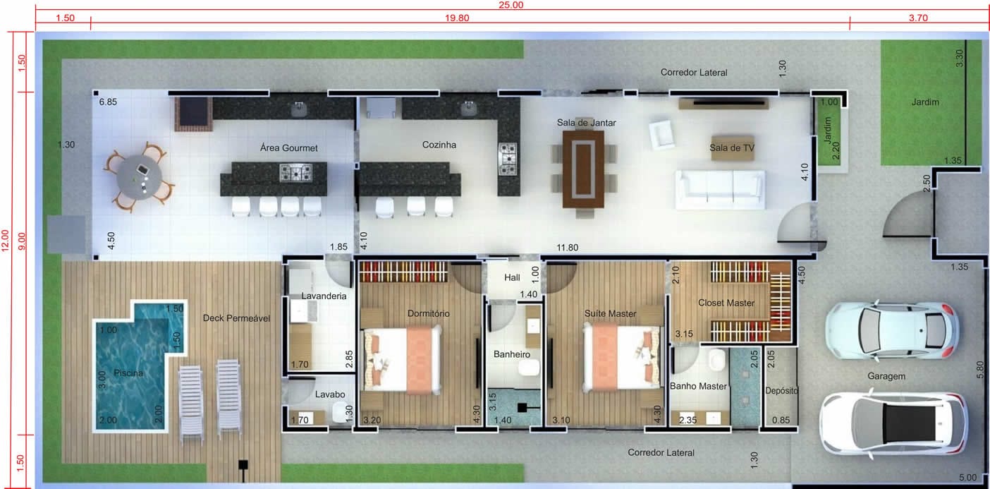House plan with room in front12x25