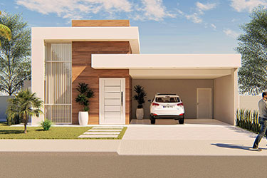 Modern house plan with 4 bedrooms