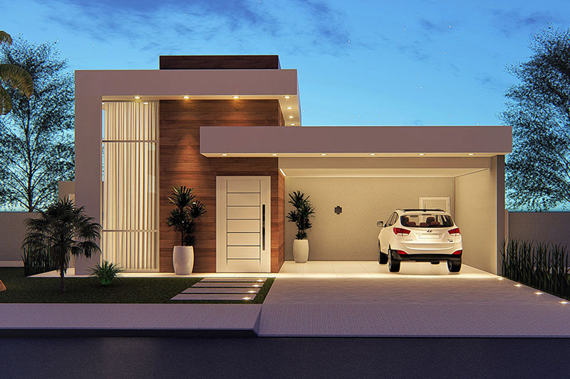 Modern house plan with 4 bedrooms
