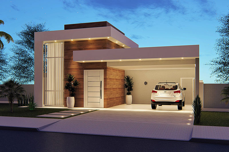Modern house plan with 4 bedrooms