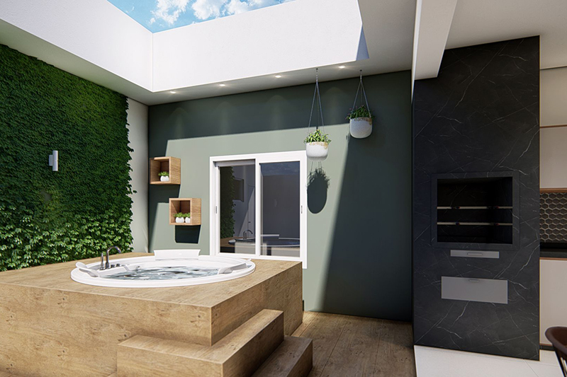 Modern house plan with 4 bedrooms