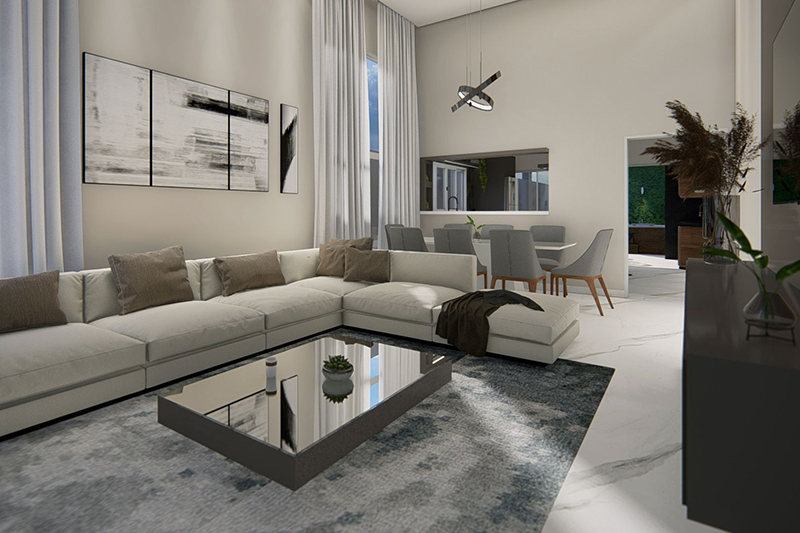 Modern house plan with 4 bedrooms