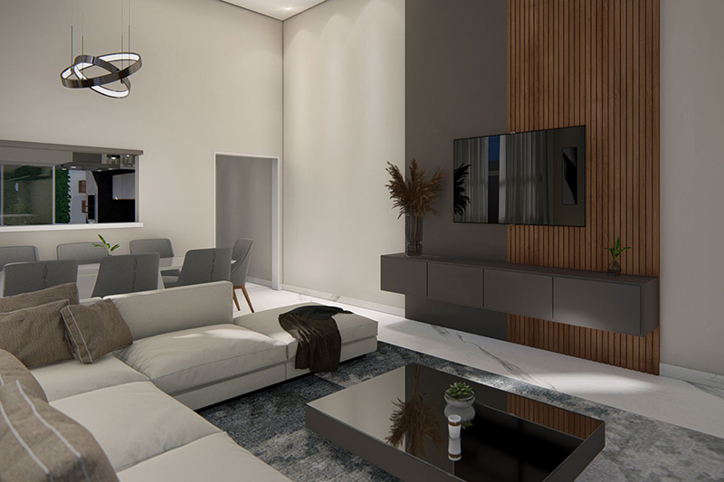 Modern house plan with 4 bedrooms