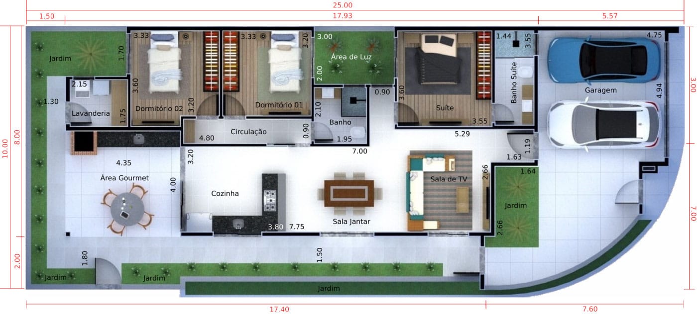 Single storey house plan10x25