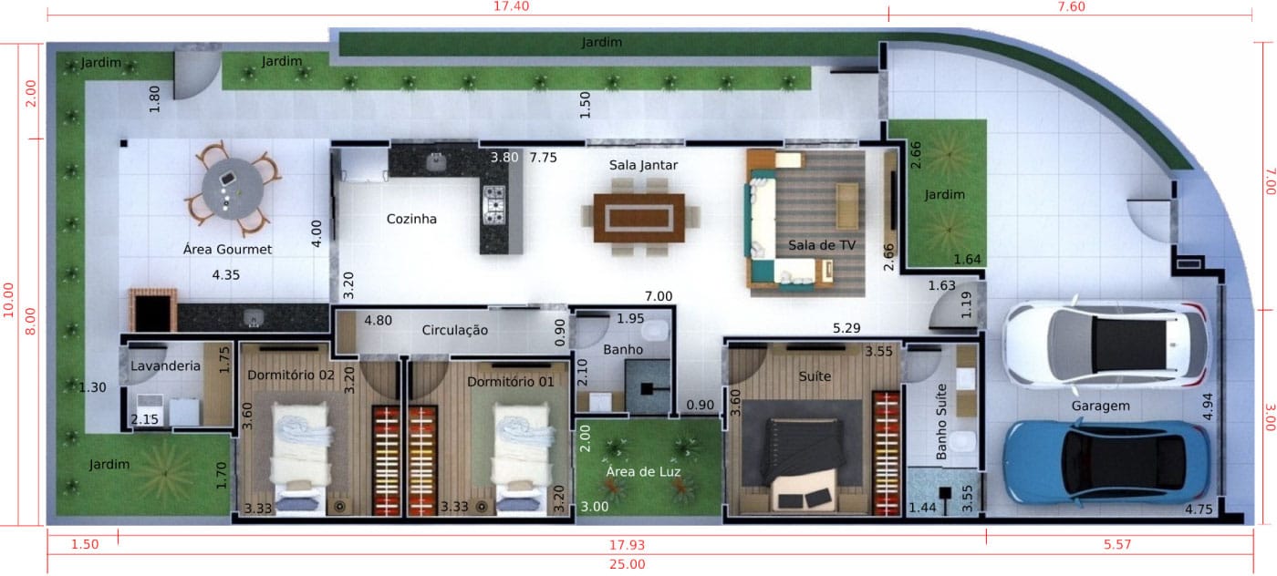 Single storey house plan10x25
