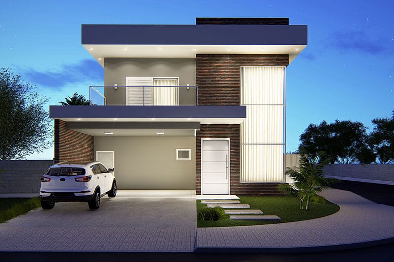 3 bedroom corner house plan