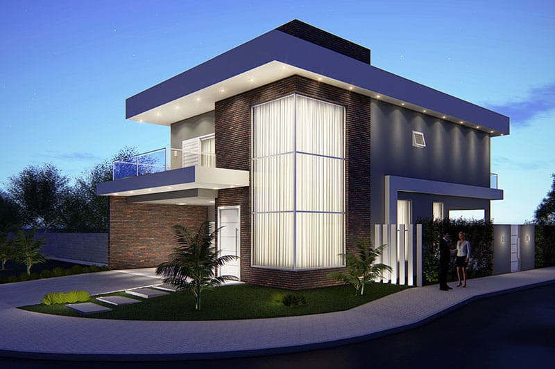 3 bedroom corner house plan