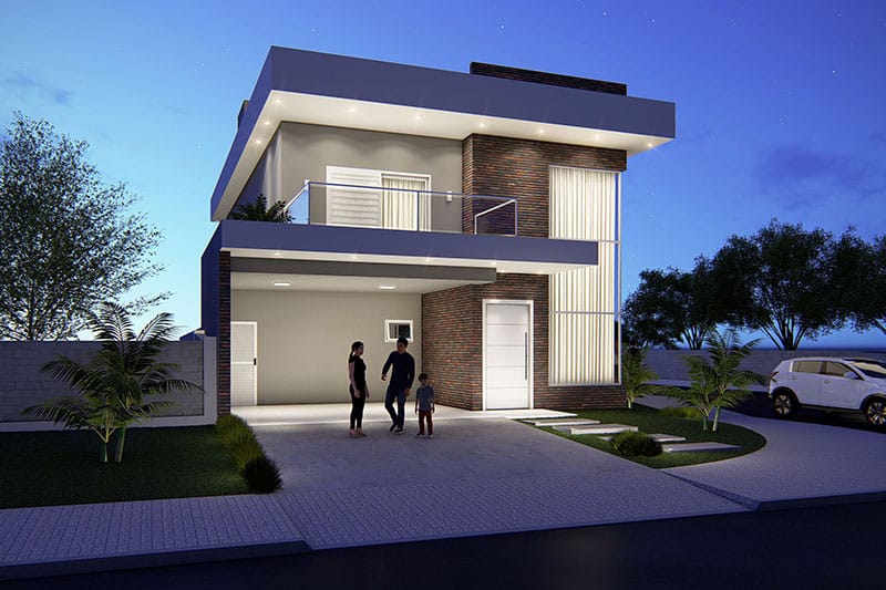 3 bedroom corner house plan