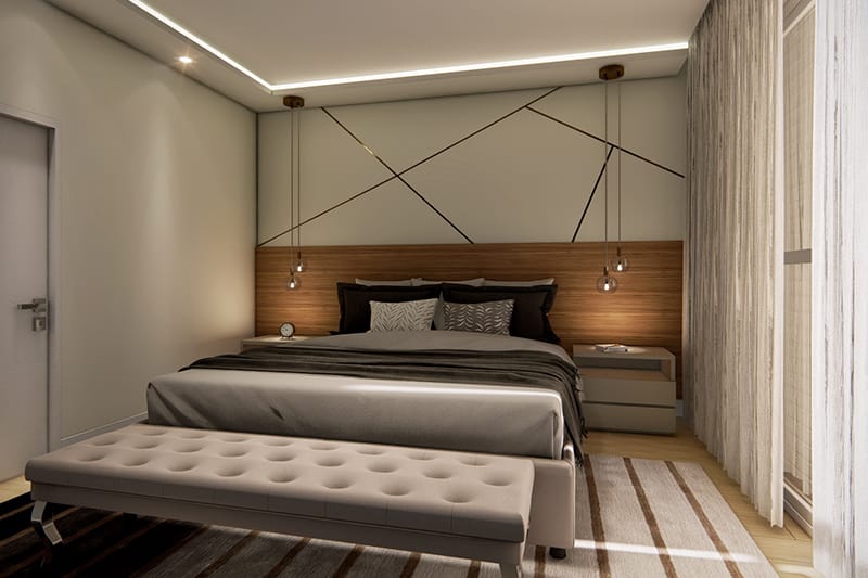 Floor plan with master suite and balcony