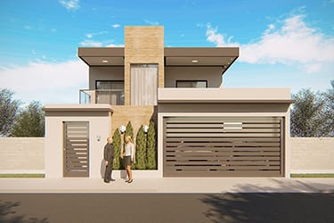 House floor plan with balcony in front