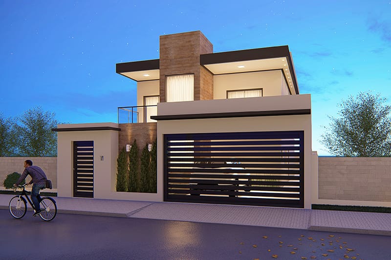 House floor plan with balcony in front