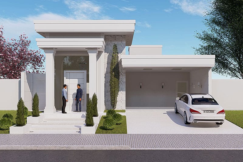 Neoclassical single storey house plan