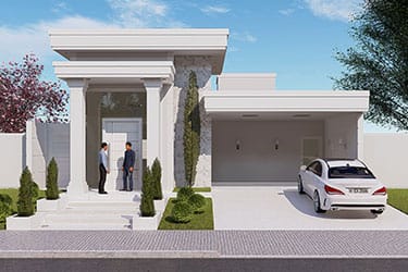 Neoclassical single storey house plan