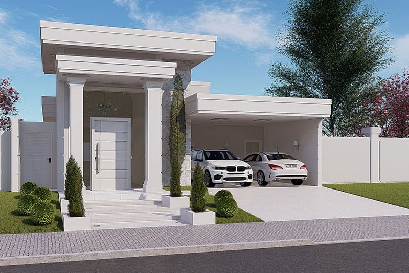 Neoclassical single storey house plan