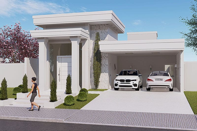 Neoclassical single storey house plan