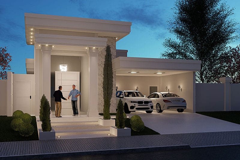 Neoclassical single storey house plan