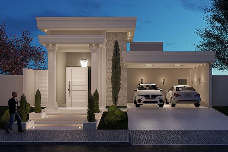 Neoclassical single storey house plan