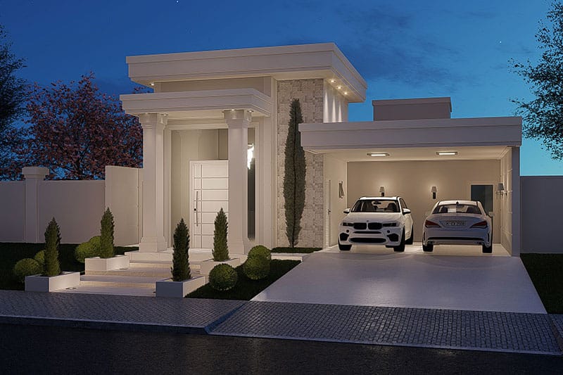 Neoclassical single storey house plan