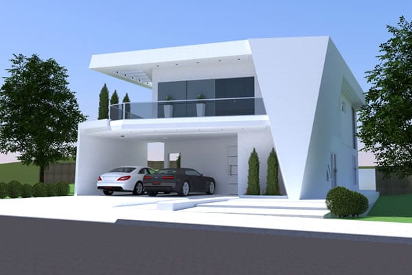 Contemporary floor plan with 3 suites