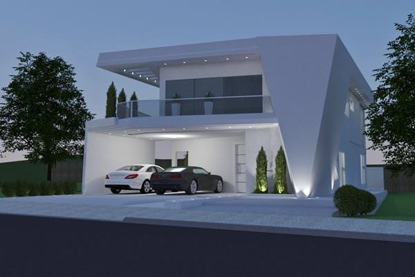 Contemporary floor plan with 3 suites