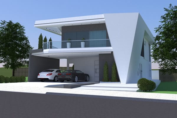 Contemporary floor plan with 3 suites