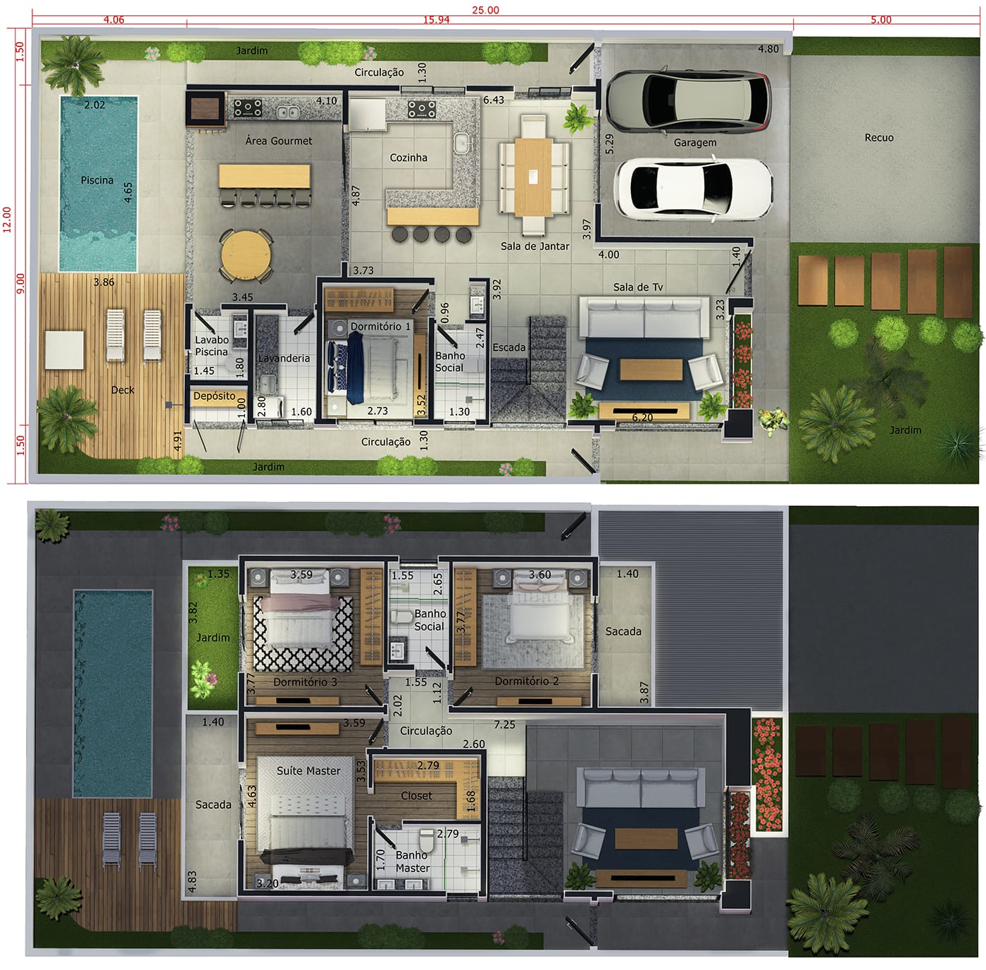 Floor plan with high ceilings12x25
