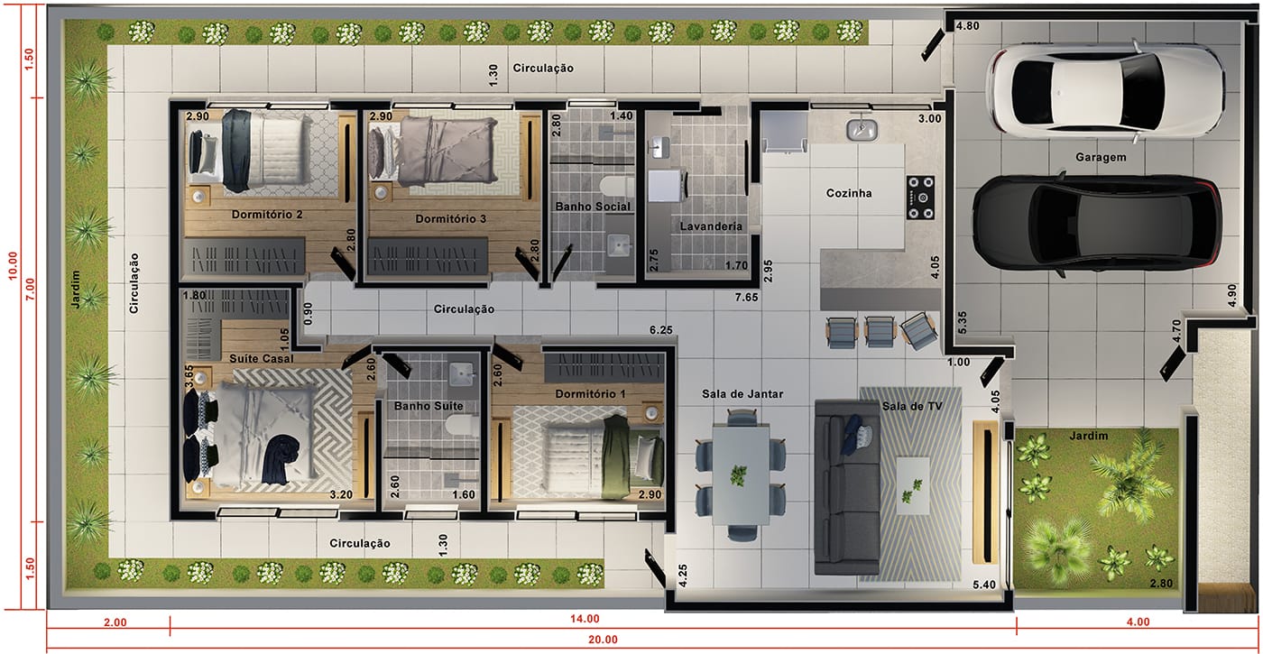 Functional one-story house project10x20