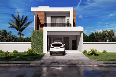 Two-story house with an intimate room