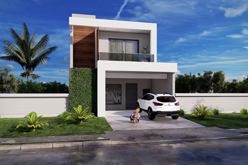 Two-story house with an intimate room