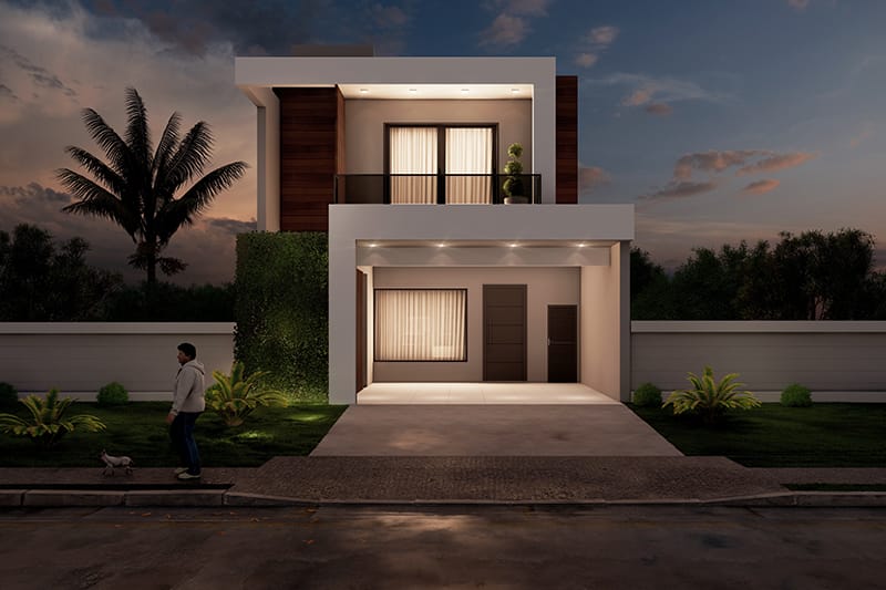 Two-story house with an intimate room