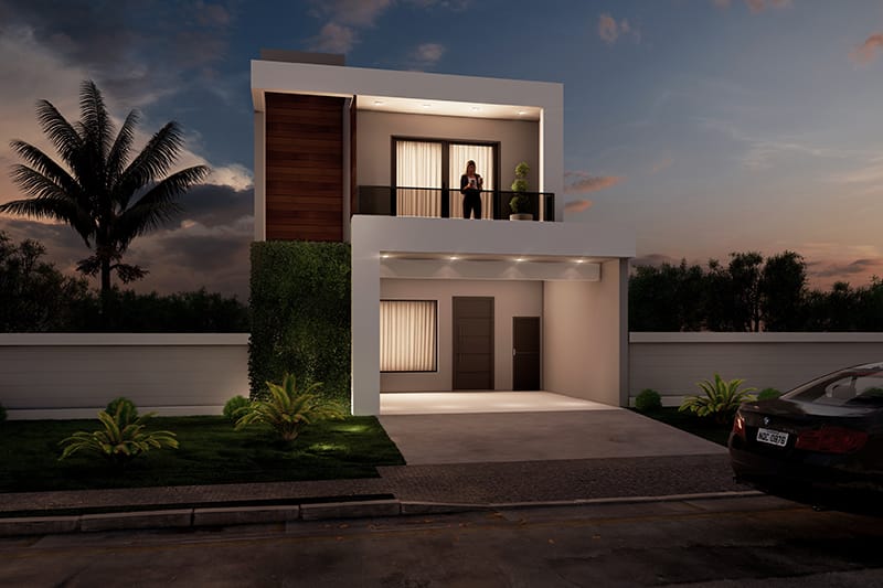 Two-story house with an intimate room