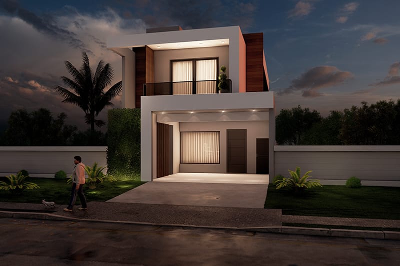 Two-story house with an intimate room