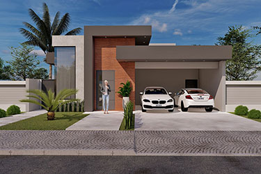 Project with exposed brick facade