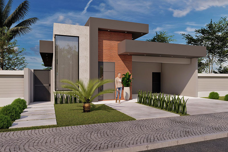 Project with exposed brick facade