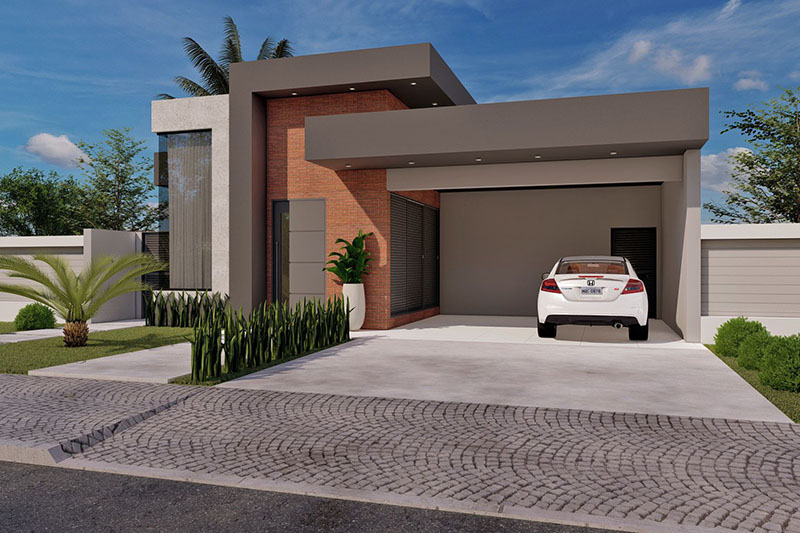 Project with exposed brick facade