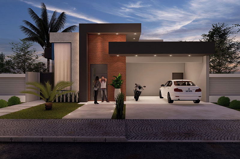 Project with exposed brick facade