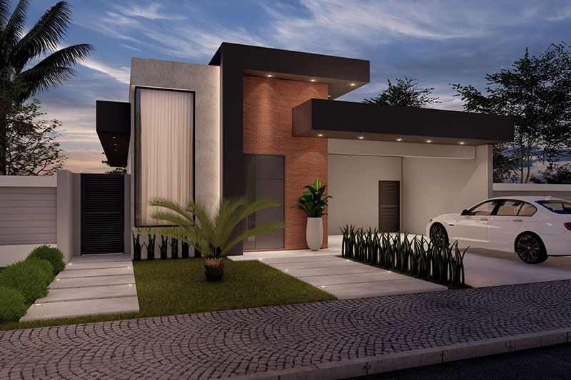 Project with exposed brick facade