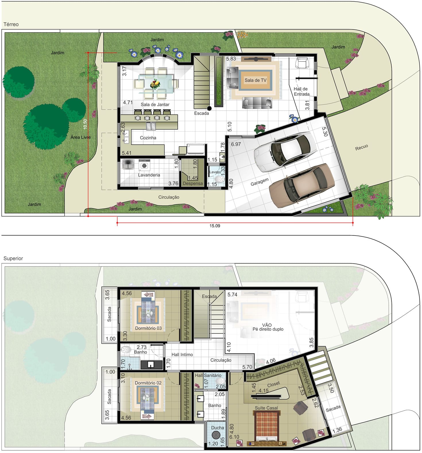 Floor plan for corner plot12x25