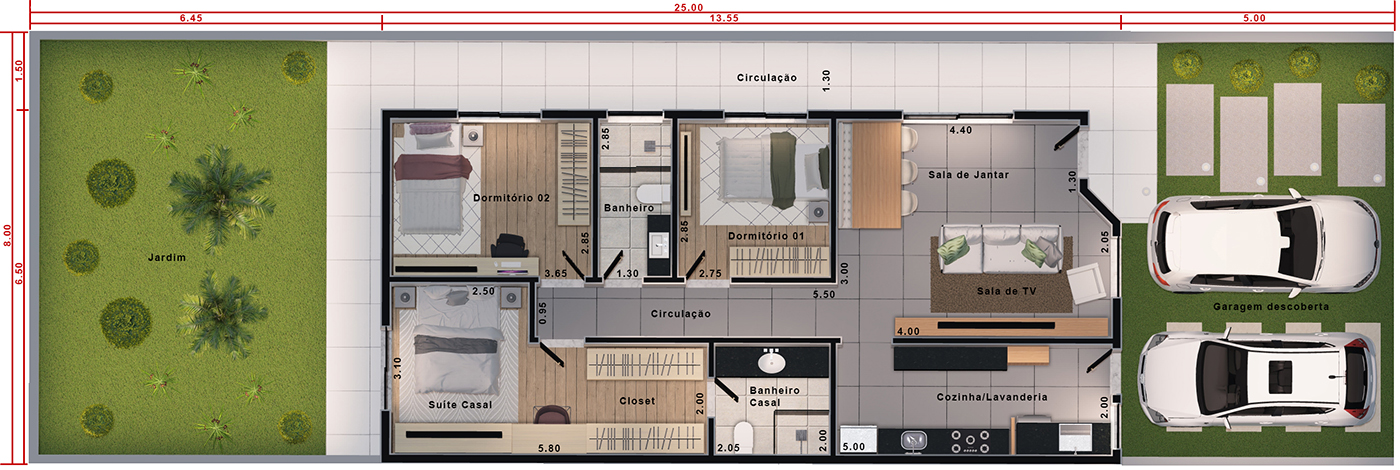 House plan with suite and closet8x25