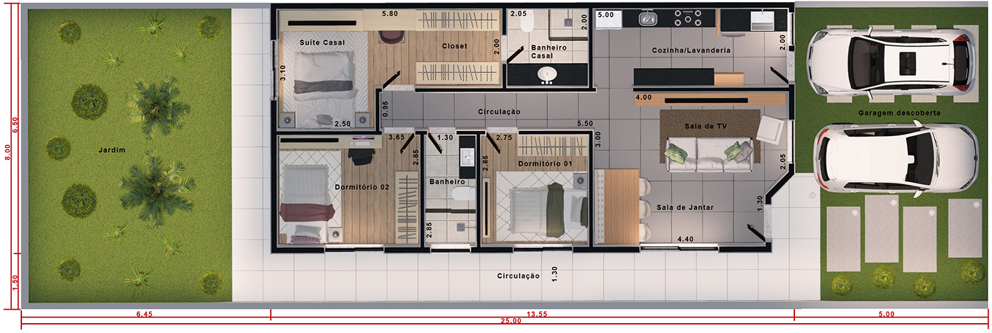 House plan with suite and closet8x25