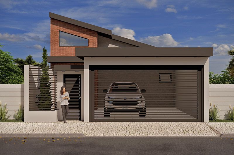 Plant with sloping roof